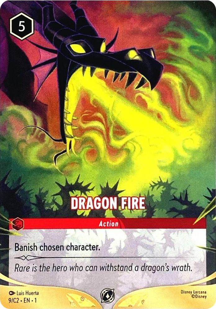 0009 Dragon Fire (9/C2) Promo Disney Lorcana Promo Cards