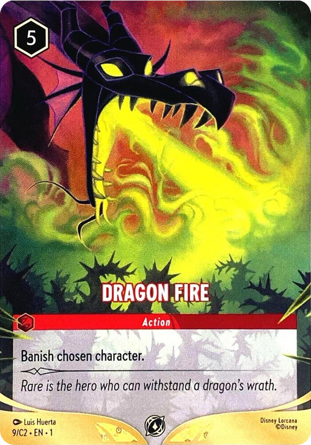 0009 Dragon Fire (9/C2) Promo Disney Lorcana Promo Cards