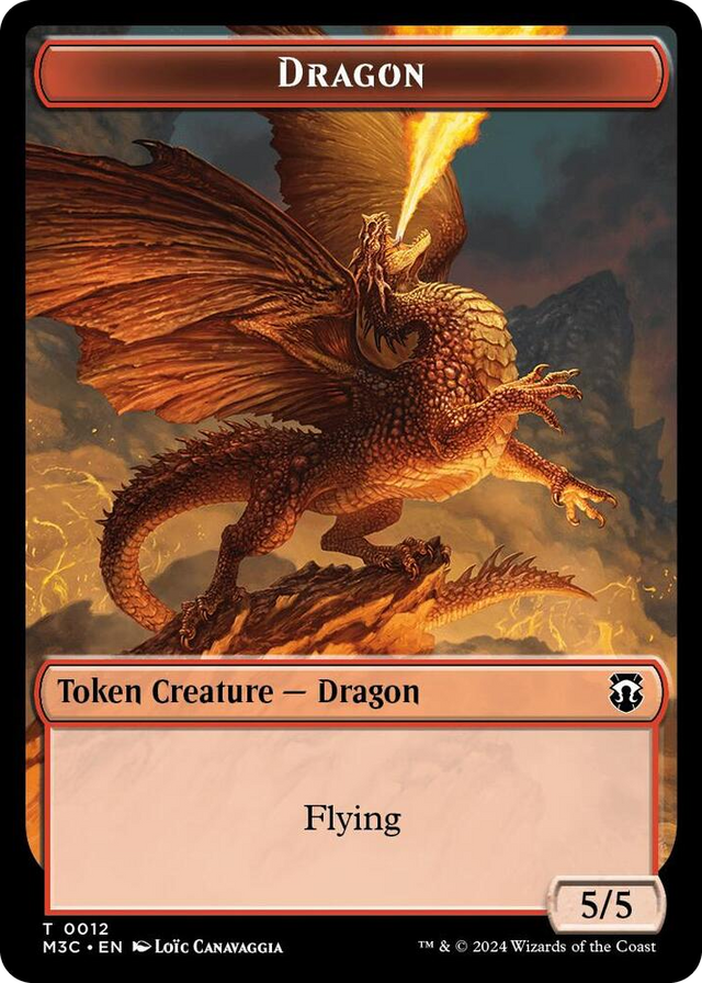 0012 Dragon // Treasure Double-Sided Token T Commander: Modern Horizons 3