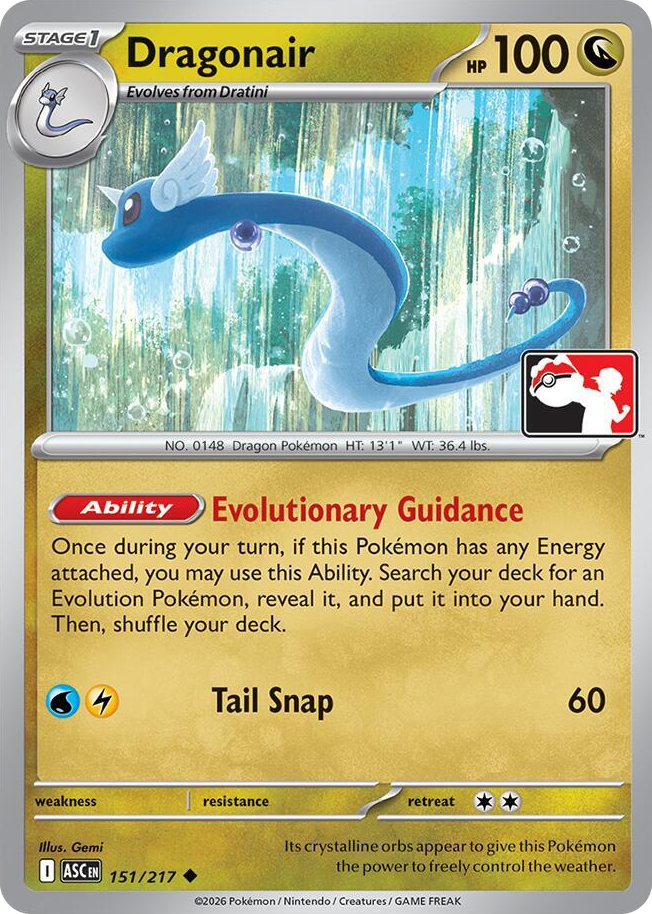 0151 Dragonair Uncommon Prize Pack Series Cards