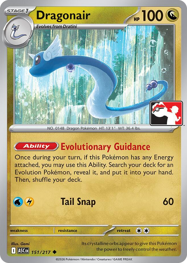 0151 Dragonair Uncommon Prize Pack Series Cards