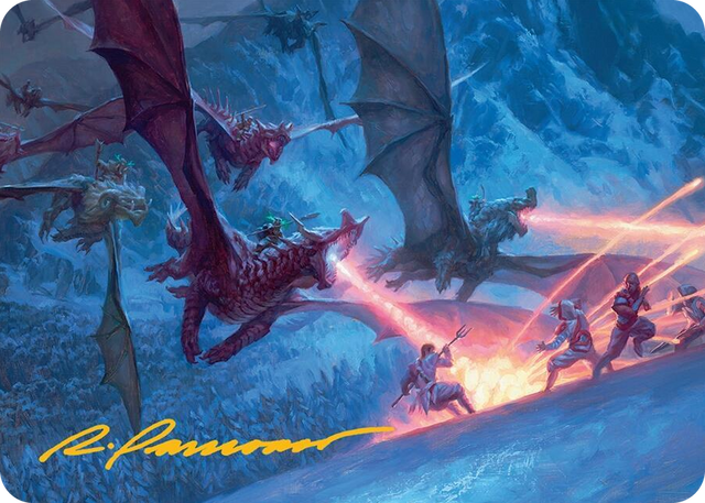 0022 Dragonback Assault Art Card (22/54) (Gold-Stamped Signature) S Art Series: Tarkir: Dragonstorm