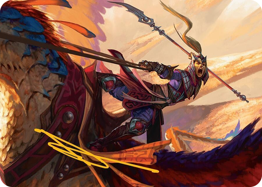 0003 Dragonback Lancer Art Card (3/54) (Gold-Stamped Signature) S Art Series: Tarkir: Dragonstorm