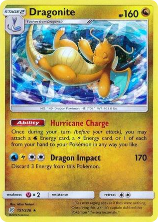 0151 Dragonite - 151/236 (Cracked Ice Holo) Holo Rare Deck Exclusives