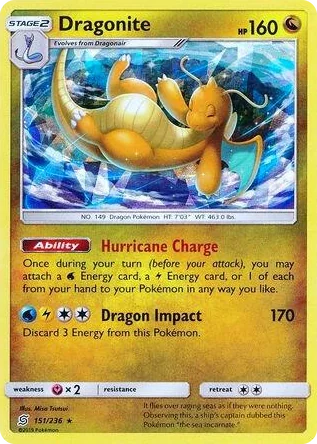 0151 Dragonite - 151/236 (Cracked Ice Holo) Holo Rare Deck Exclusives