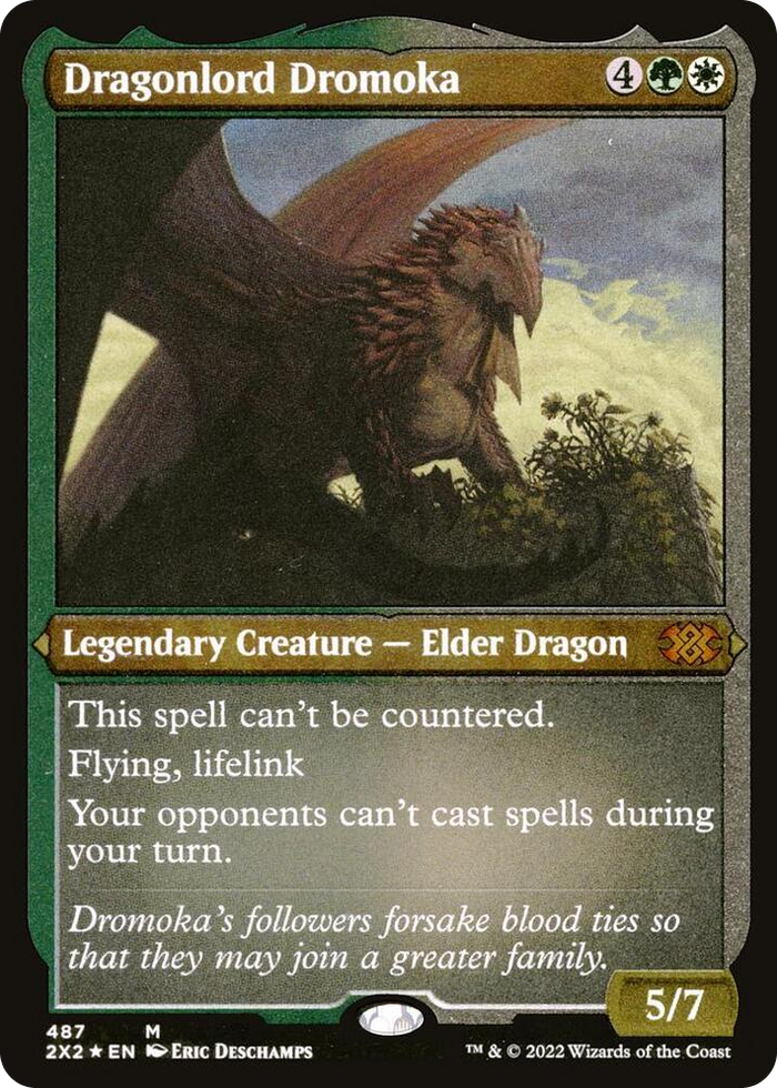 Dragonlord Dromoka (Foil Etched) #487 M - Double Masters 2022 Pokemon card