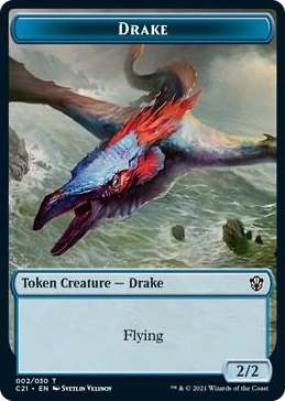 0002 Drake // Elemental Double-sided Token T Commander 2021