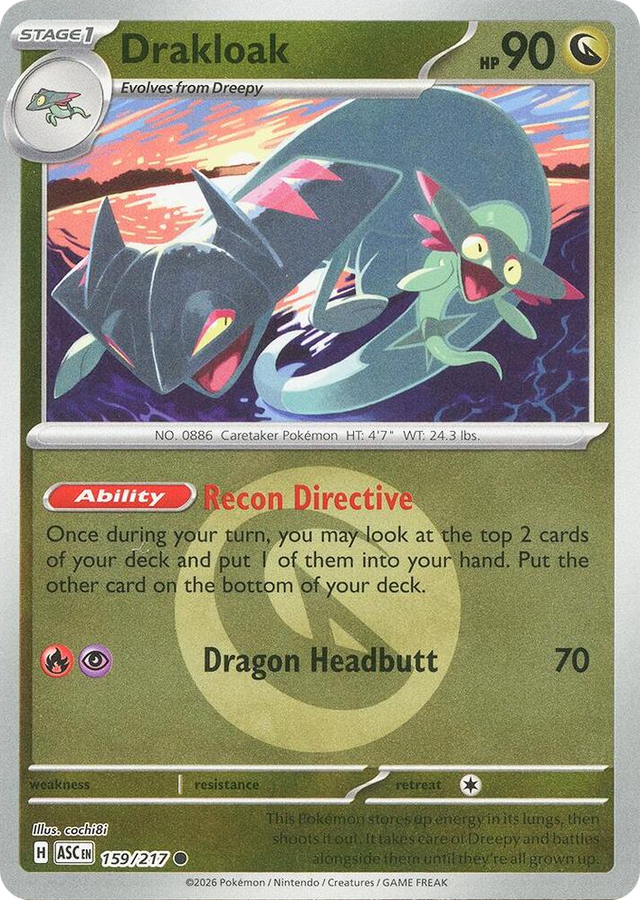0159 Drakloak - 159/217 (Energy Symbol Pattern) Common Ascended Heroes