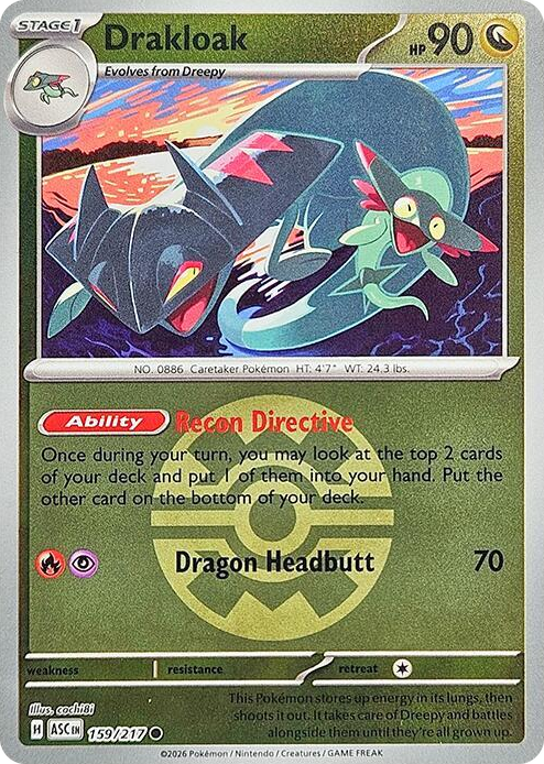 0159 Drakloak - 159/217 (Quick Ball) Common Ascended Heroes