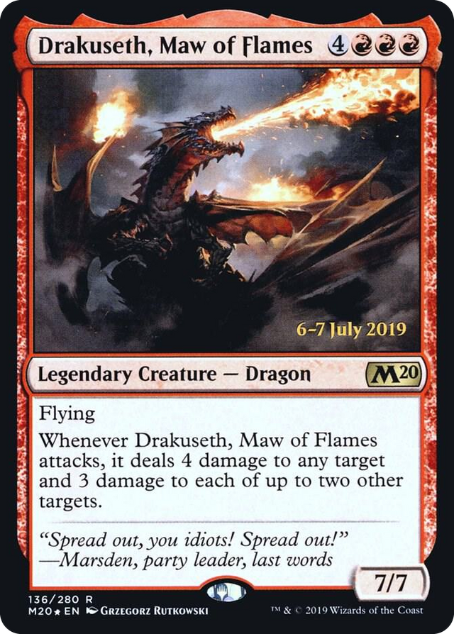 0136 Drakuseth, Maw of Flames (M20) R Prerelease Cards