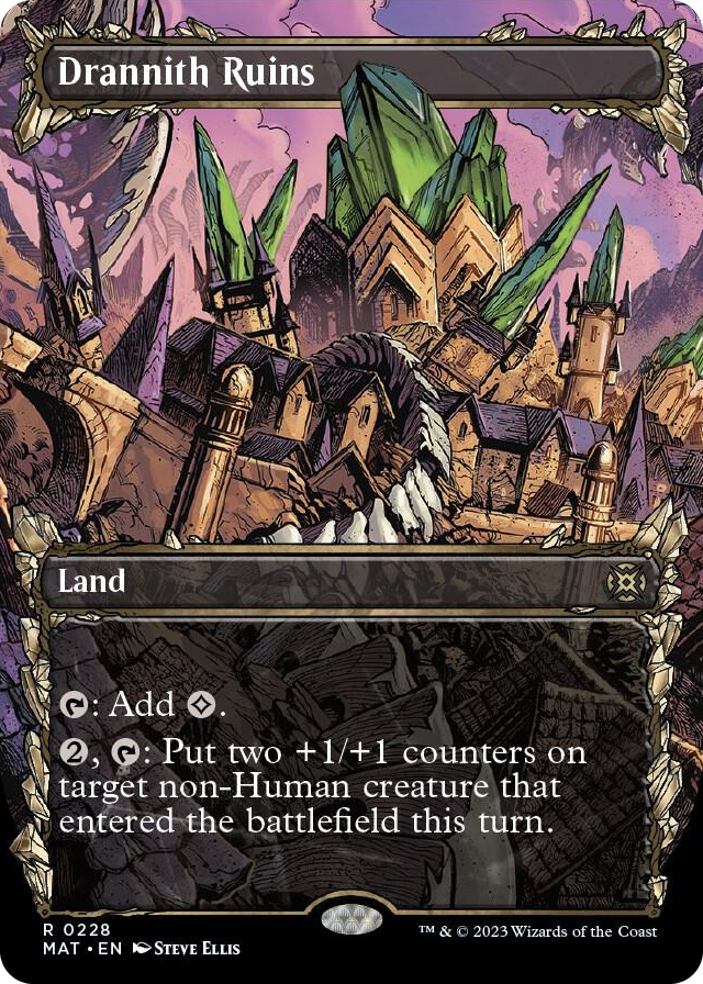 Drannith Ruins (Halo Foil) #228 R - March of the Machine: The Aftermath Pokemon card