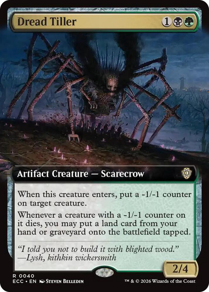 Dread Tiller (Extended Art) #40 R - Commander: Lorwyn Eclipsed Pokemon card