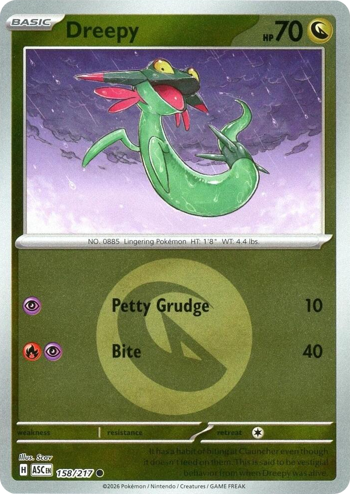 0158 Dreepy - 158/217 (Energy Symbol Pattern) Common Ascended Heroes