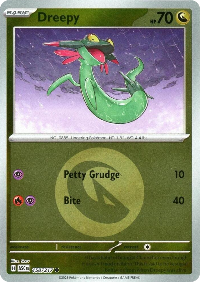 0158 Dreepy - 158/217 (Energy Symbol Pattern) Common Ascended Heroes