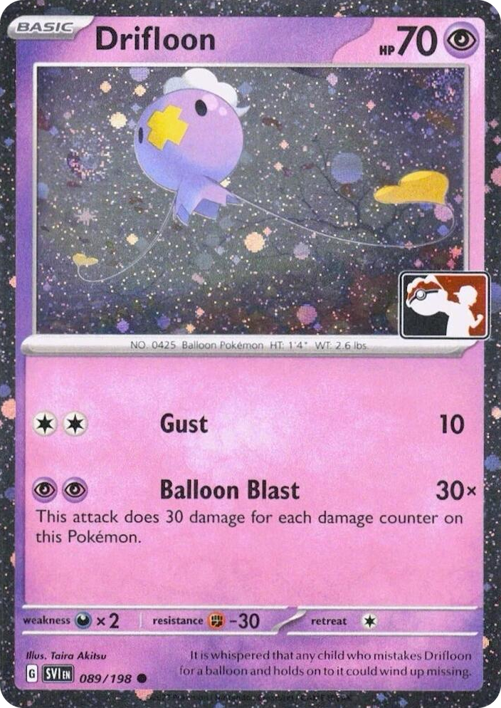 0089 Drifloon - 089/198 (Cosmos Holo) Common Prize Pack Series Cards