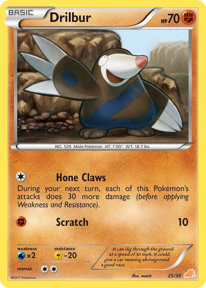 0025 Drilbur (#25) Common BW Trainer Kit: Excadrill & Zoroark