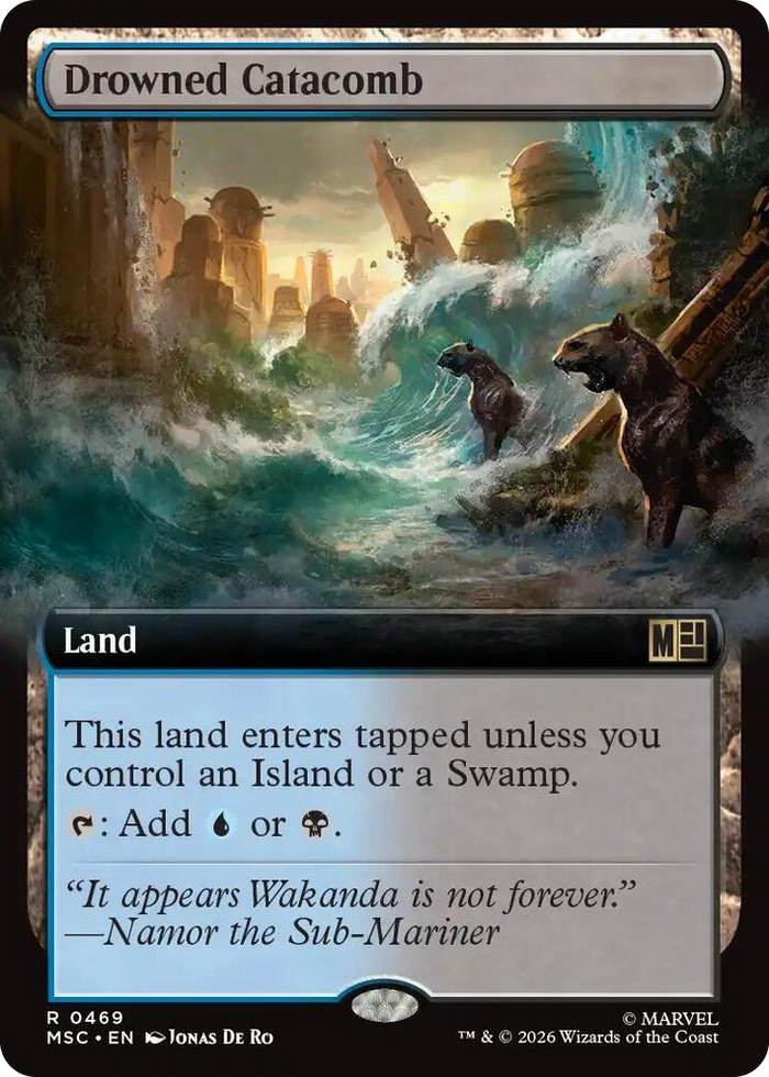 Drowned Catacomb (Extended Art) #469 R - Commander: Marvel Super Heroes Pokemon card