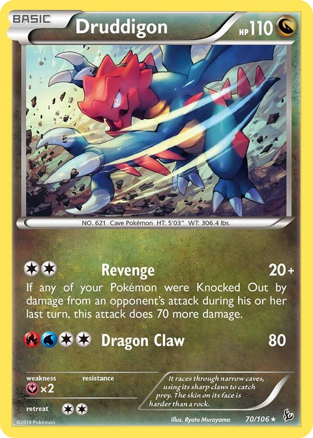 0070 Druddigon - 70/106 (Flashfire) Rare Deck Exclusives