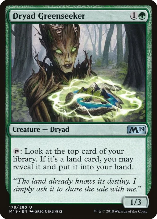 0178 Dryad Greenseeker U Core Set 2019