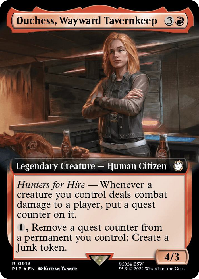 Duchess, Wayward Tavernkeep (Extended Art) (Surge Foil) #913 R - Universes Beyond: Fallout Pokemon card