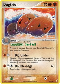 0005 Dugtrio - 5/100 (EX Crystal Guardians) Rare Deck Exclusives