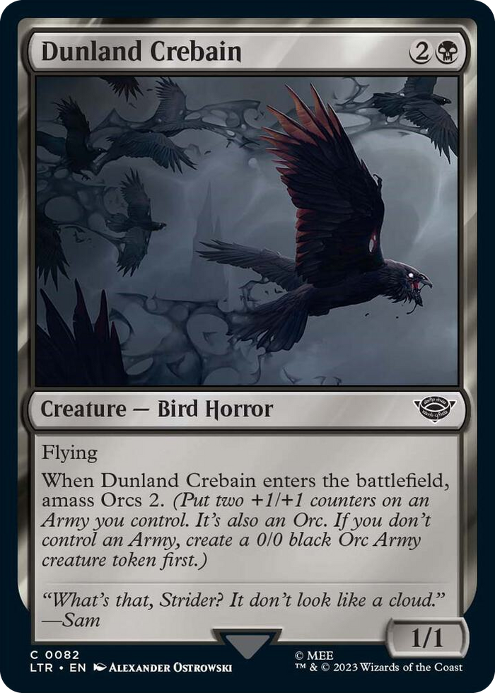 Dunland Crebain #82 C - Universes Beyond: The Lord of the Rings: Tales of Middle-earth Pokemon card