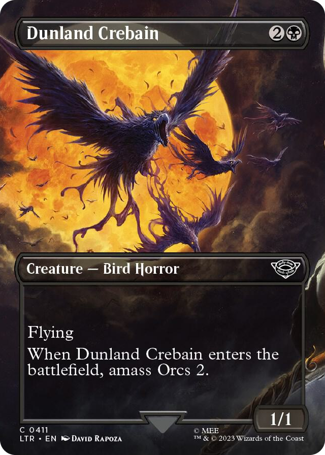 Dunland Crebain (Borderless) #411 C - Universes Beyond: The Lord of the Rings: Tales of Middle-earth Pokemon card