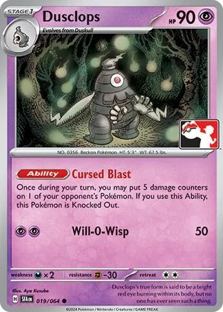 0019 Dusclops Common Prize Pack Series Cards
