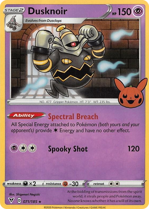 0071 Dusknoir Holo Rare Trick or Trade BOOster Bundle 2023