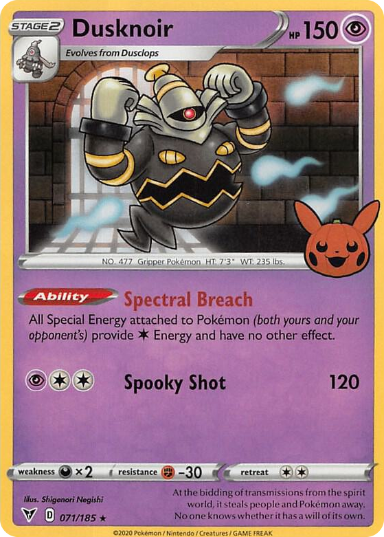 0071 Dusknoir Holo Rare Trick or Trade BOOster Bundle 2023