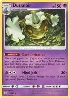 0053 Dusknoir - 53/147 (SM Burning Shadows) Rare Deck Exclusives