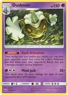 0053 Dusknoir - 53/147 (SM Burning Shadows) Rare Deck Exclusives
