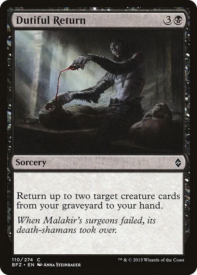 Dutiful Return #110 C - Battle for Zendikar Pokemon card