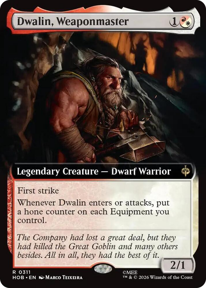Dwalin, Weaponmaster (Extended Art) #311 R - The Hobbit Pokemon card