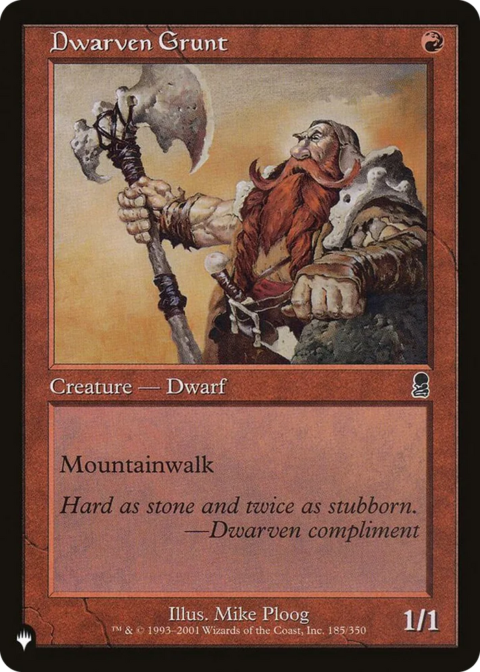 0185 Dwarven Grunt C The List Reprints