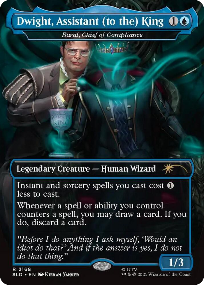 Dwight, Assistant (to the) King - Baral, Chief of Compliance #2168 R - Secret Lair Drop Series Pokemon card