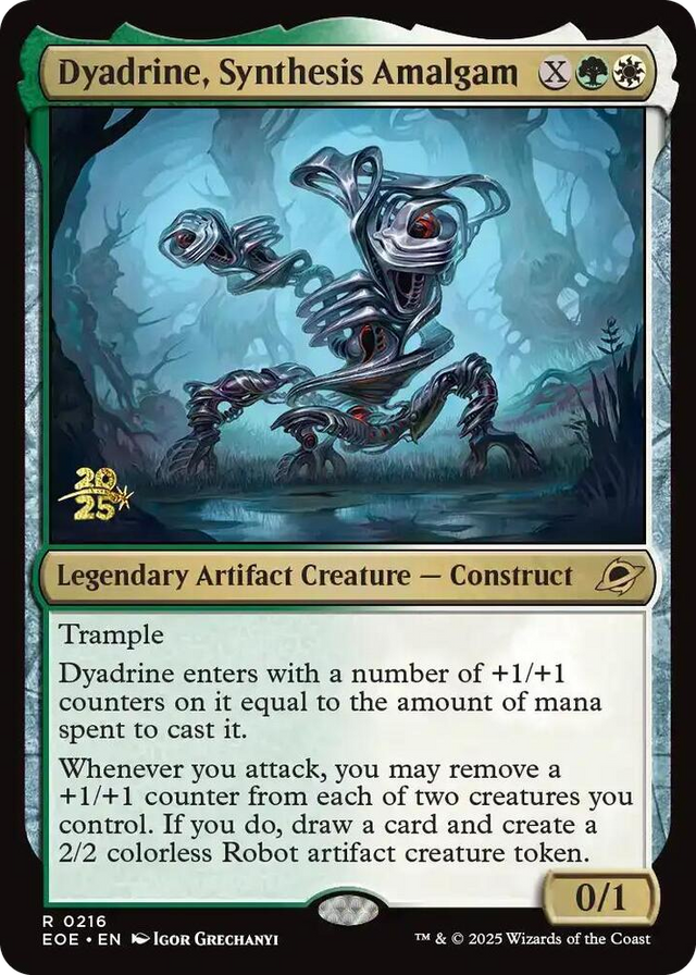0216 Dyadrine, Synthesis Amalgam R Prerelease Cards