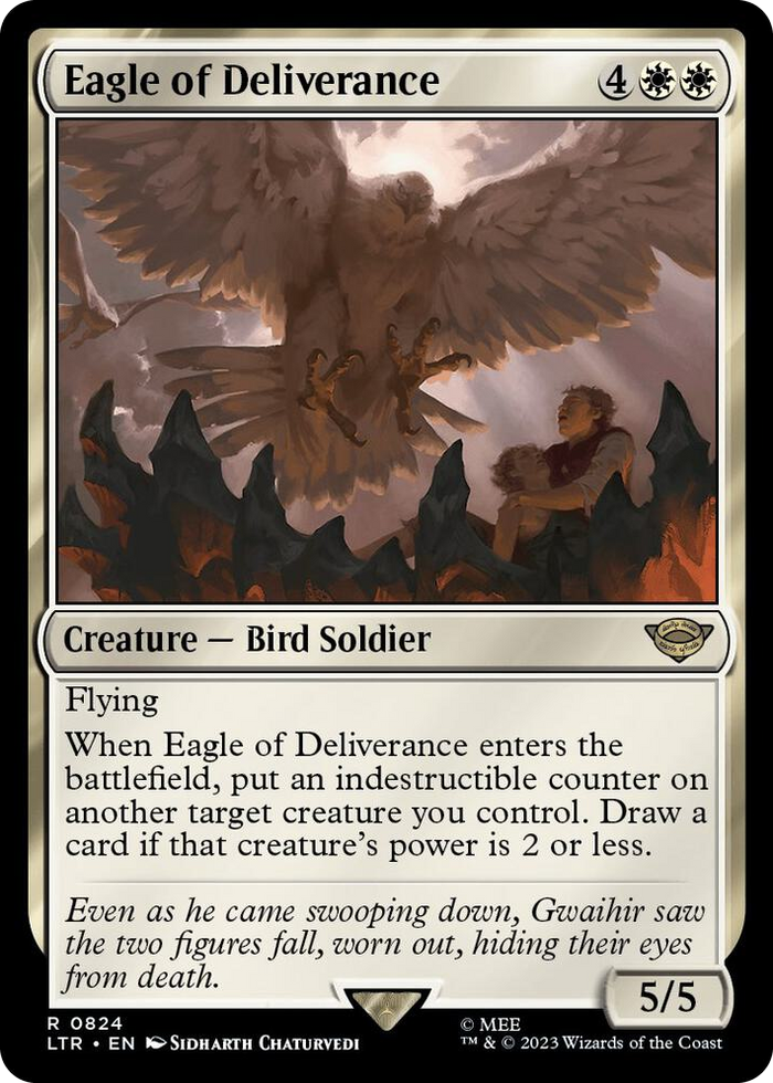 Eagle of Deliverance #824 R - Universes Beyond: The Lord of the Rings: Tales of Middle-earth Pokemon card