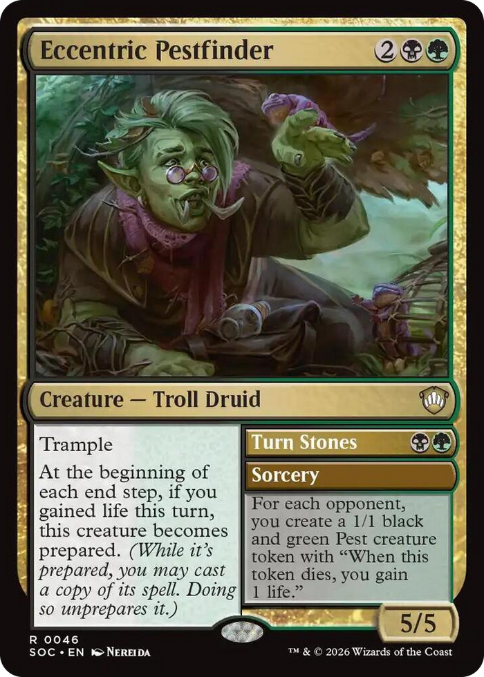 Eccentric Pestfinder #46 R - Commander: Secrets of Strixhaven Pokemon card