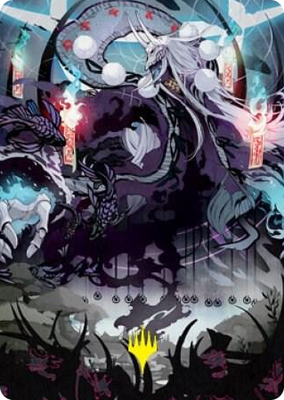0055 Echo of Death's Wail Art Card (Gold-Stamped Signature) S Art Series: Kamigawa: Neon Dynasty