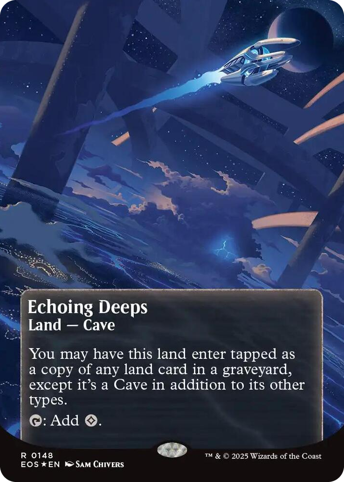 0148 Echoing Deeps (0148) (Borderless) (Galaxy Foil) R Edge of Eternities: Stellar Sights