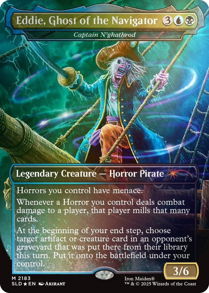 2183 Eddie, Ghost of the Navigator - Captain N'ghathrod (Rainbow Foil) M Secret Lair Drop Series