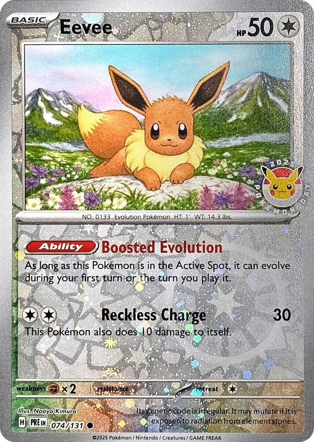 0074 Eevee - 074/131 (Pokemon Day 2025) (Reverse Cosmos Holo) Promo Miscellaneous Cards & Products