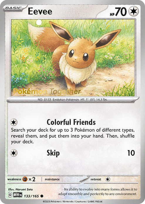 0133 Eevee - 133/165 (Pokemon Together) Promo Miscellaneous Cards & Products