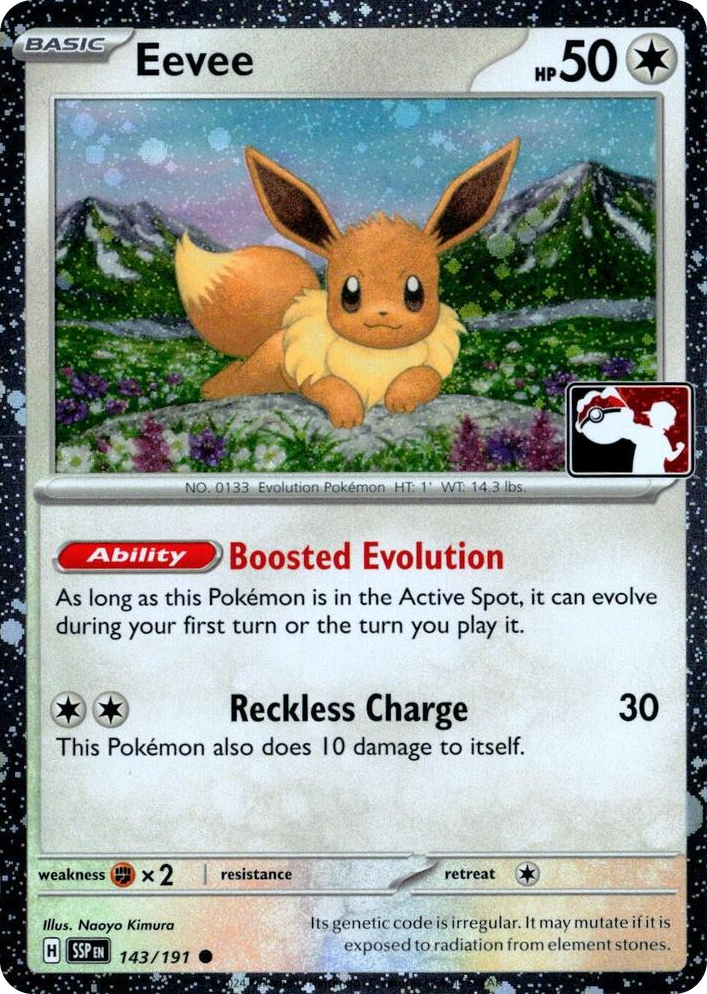 0143 Eevee - 143/191 (Cosmos Holo) Common Prize Pack Series Cards