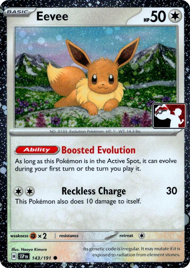 0143 Eevee - 143/191 (Cosmos Holo) Common Prize Pack Series Cards