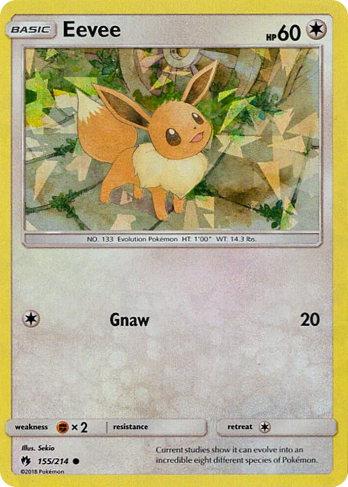 0155 Eevee - 155/214 (Let's Play, Eevee!) (Cracked Ice Holo) Common Deck Exclusives