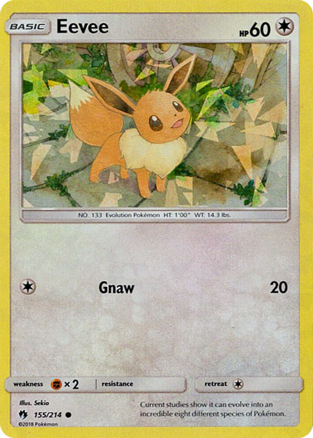 0155 Eevee - 155/214 (Let's Play, Eevee!) (Cracked Ice Holo) Common Deck Exclusives