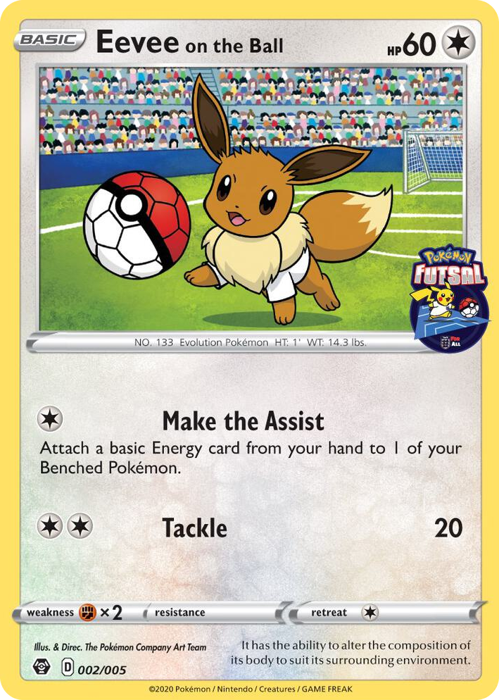 0002 Eevee on the Ball - 002/005 (Pokemon Futsal) Promo Miscellaneous Cards & Products