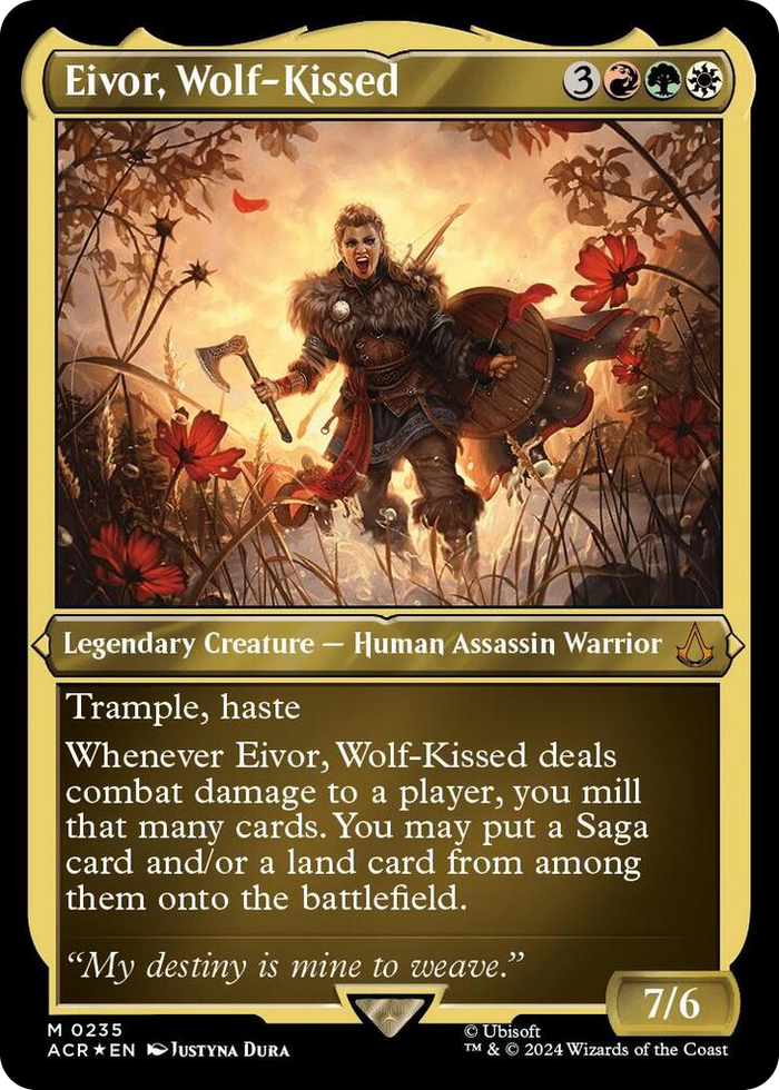 Eivor, Wolf-Kissed (Foil Etched) #235 M - Universes Beyond: Assassin's Creed Pokemon card